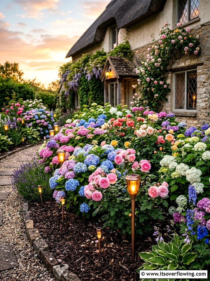 Solar lights for flower beds - 25 backyard decorating ideas with solar stake lights