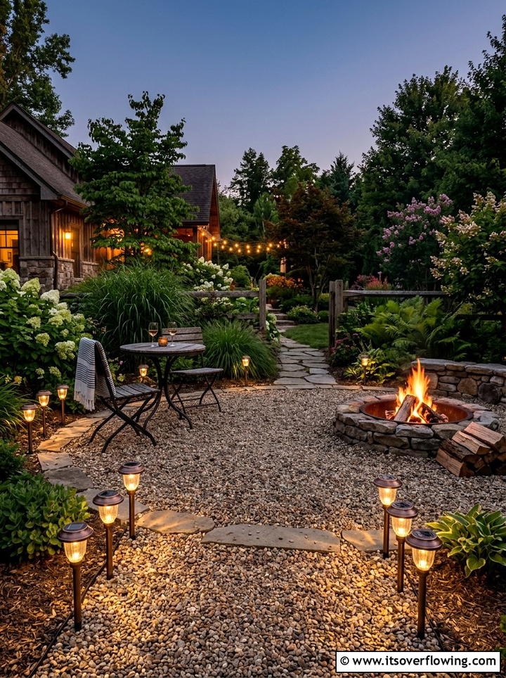 Solar lights for gravel patio - 25 backyard decorating ideas with solar stake lights
