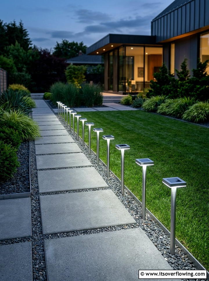 Solar modern garden lighting - 25 backyard decorating ideas with solar stake lights