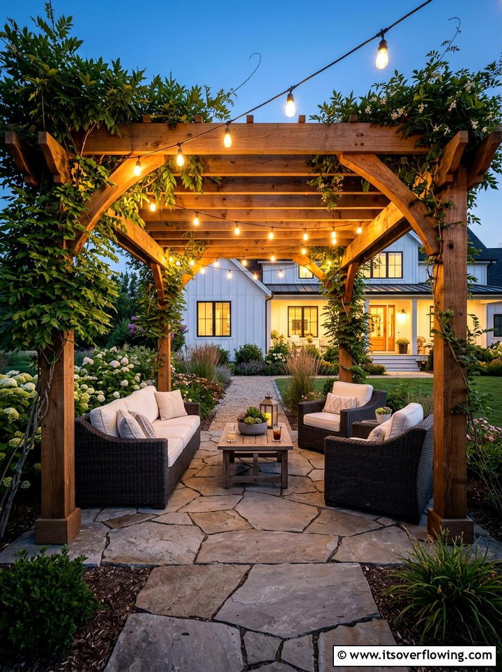 Solar string lights for pergola - 25 garden ideas with solar lights