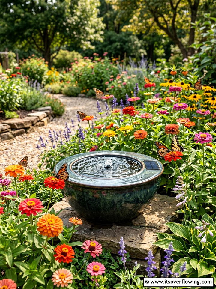 Solar water bowl fountain - 25 backyard decorating ideas with water bowls