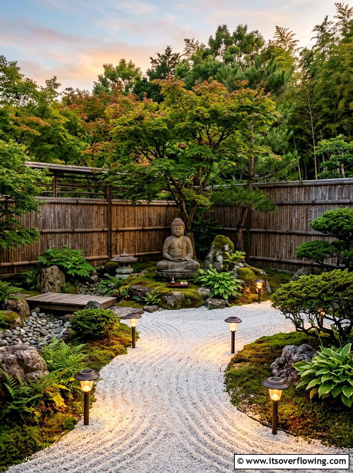 Solar zen garden lighting - 25 backyard decorating ideas with solar stake lights