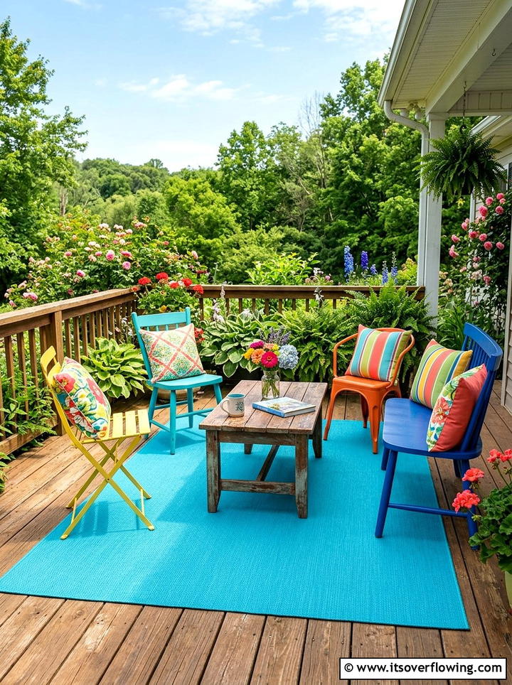 Solid Color Rug - 25 front porch ideas with outdoor rug