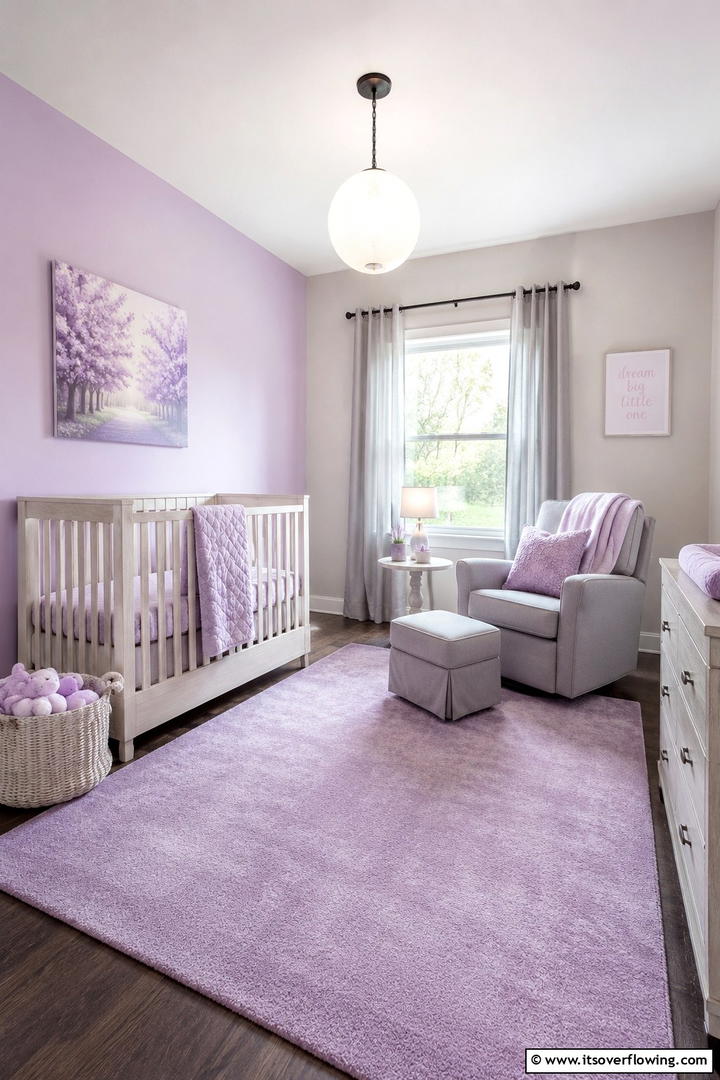 Soothing Lilac Tones - 30 Soothing Nursery Color Ideas for a Calming Atmosphere