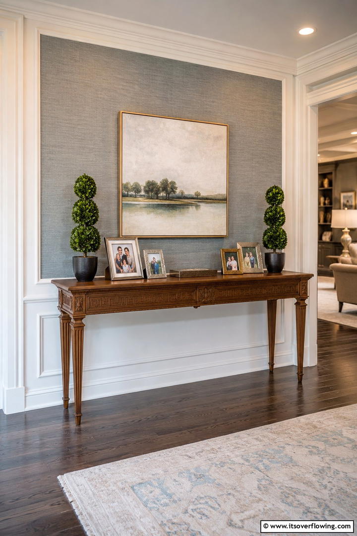 Sophisticated Console Tables - 30 Traditional Living Room Ideas for Timeless Elegance