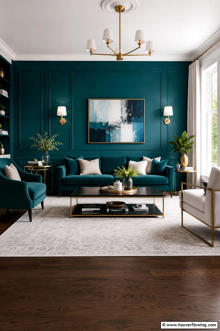 Sophisticated Teal Setup - 30 Teal Living Room Ideas for Bold & Serene Interior Spaces