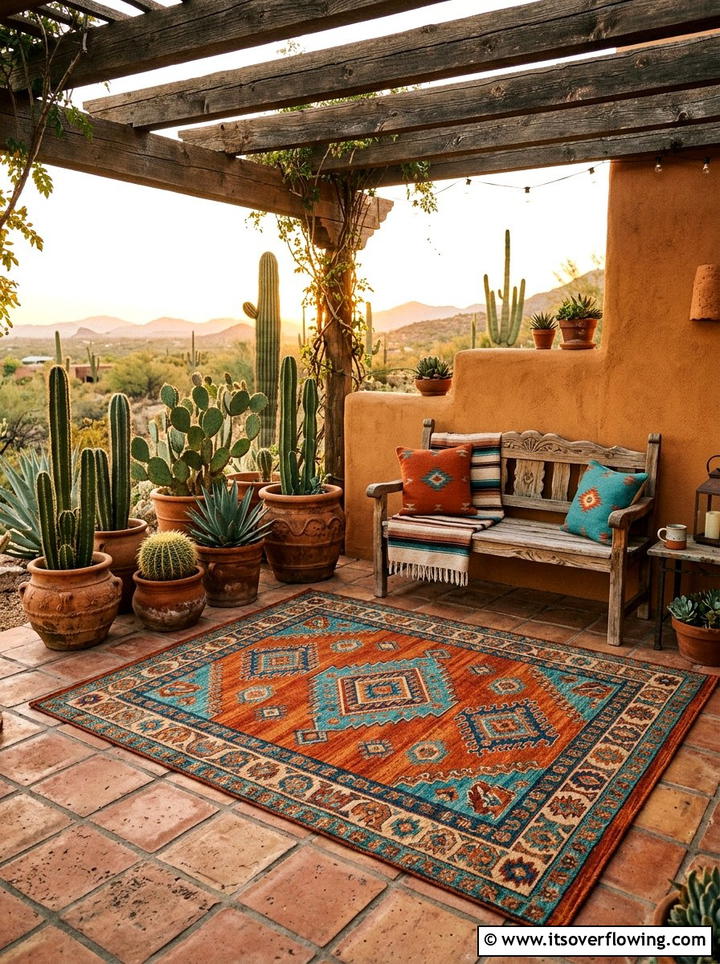 Southwest Style Outdoor Rug - 25 front porch ideas with doormat