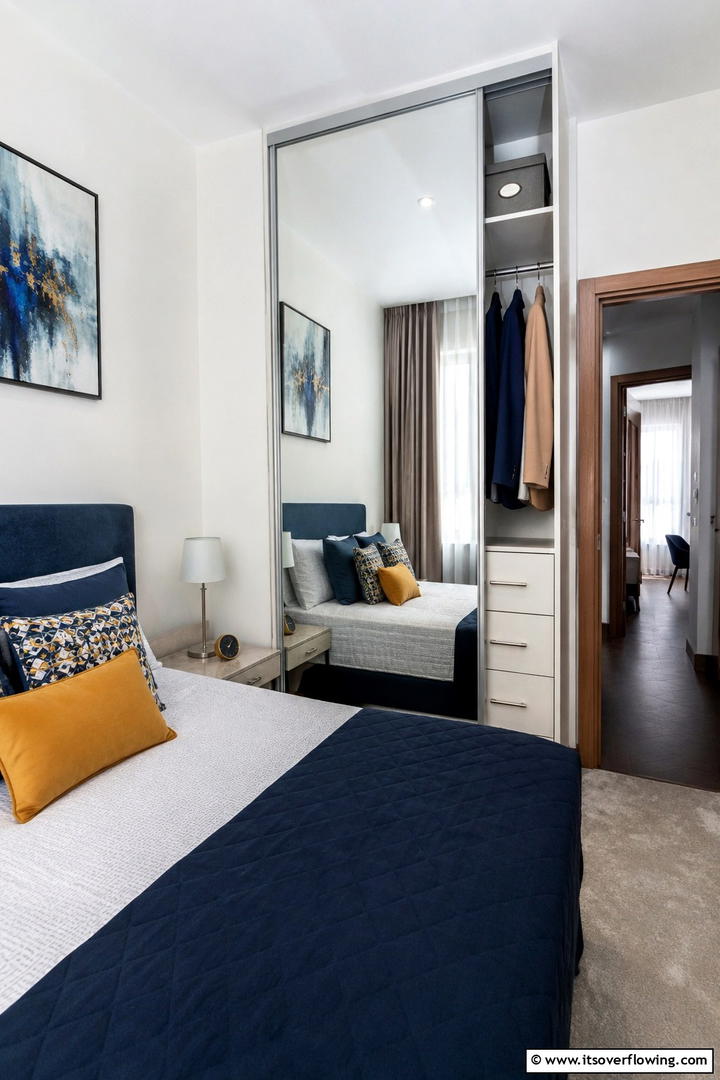 Space Efficient Wardrobe Design - 30 Space-Saving Small Guest Bedroom Ideas for Cozy Comfort