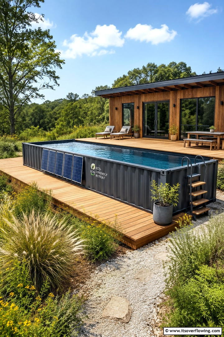 Space Saving Container Pool - 30 Shipping Container Pool Ideas for Modern Backyards