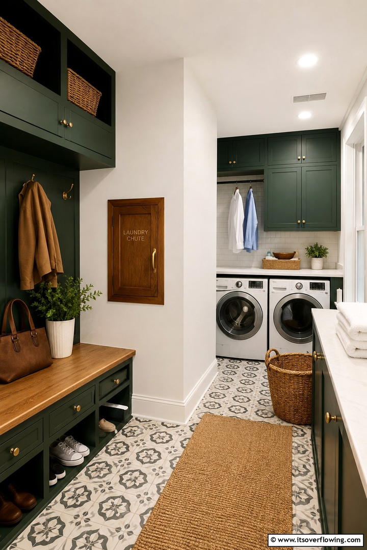 Space Saving Laundry Chutes - 30 Mudroom Laundry Room Combo Ideas for Efficient Spaces