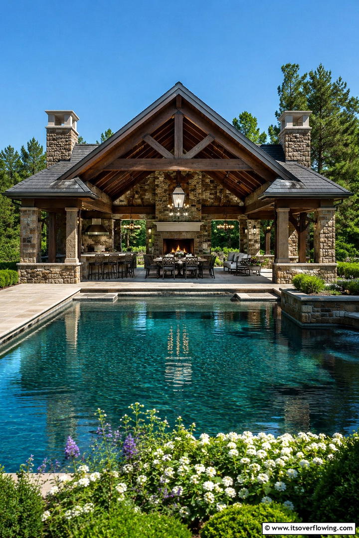 Spacious Shade Pavilions for Grand Outdoors - 30 Pool Shade Ideas for a Cool and Relaxing Oasis
