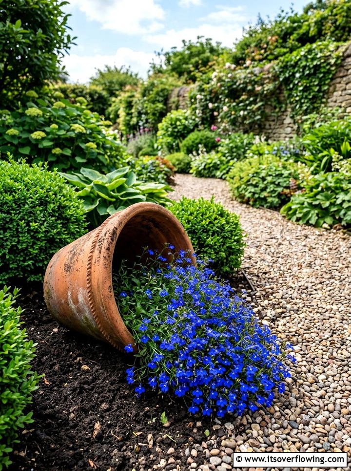 Spilled flower pot - 25 recycled garden ideas with broken pots