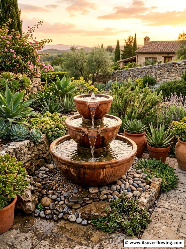 Spillway bowl fountain - 25 backyard ideas with water feature
