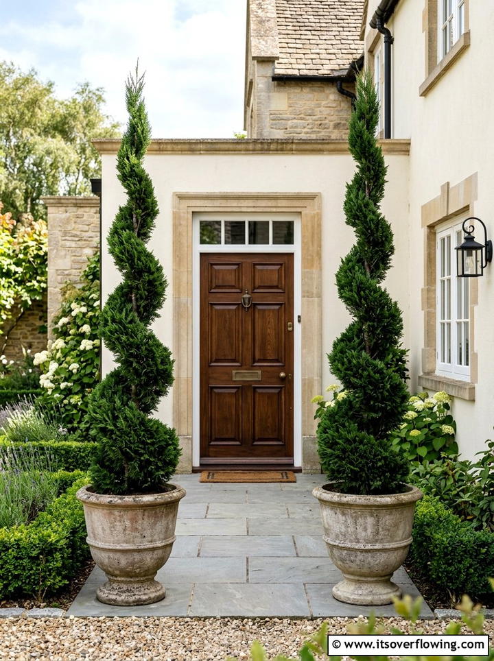 Spiral Evergreen Plant - 25 creative garden ideas with topiary shapes