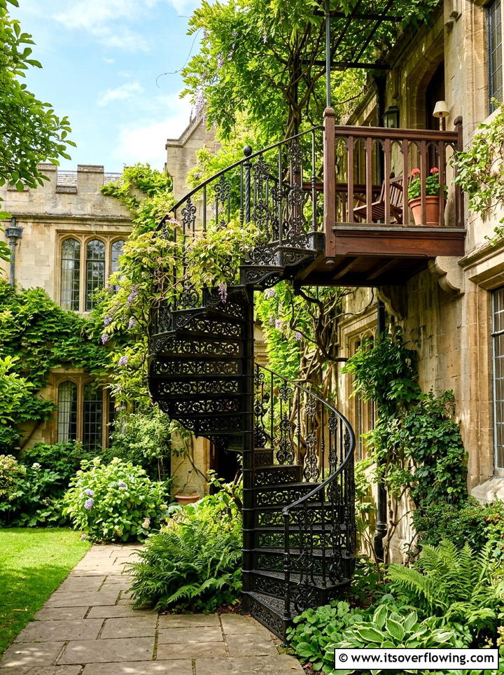 Spiral Garden Staircase - 25 backyard ideas with steps