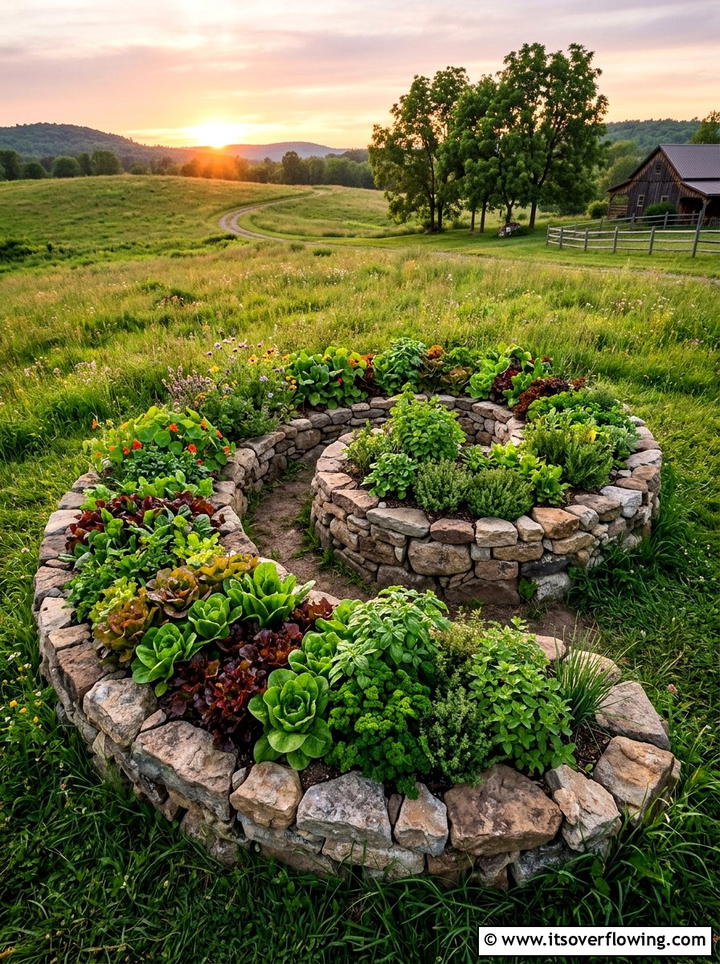 Spiral Salad Bed - 25 creative garden ideas with salad gardens