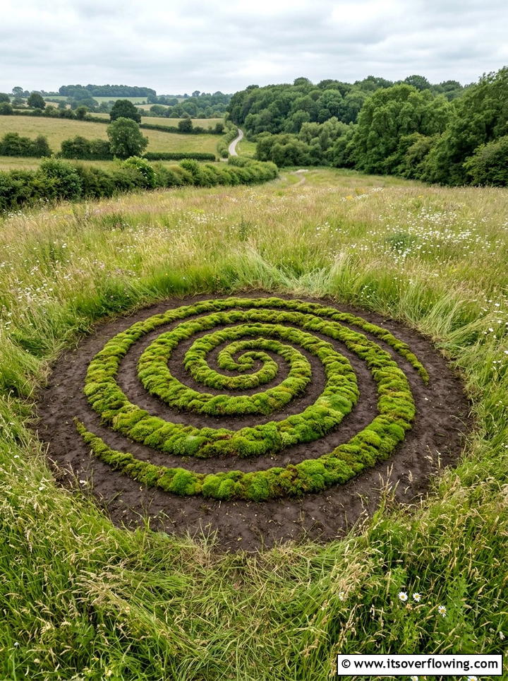 Spiral moss pattern - 25 garden ideas with moss art