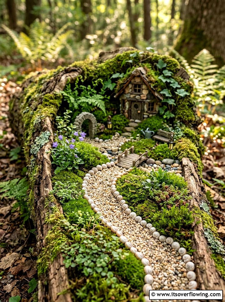 Spiral snail shell edging for fairy gardens - 25 garden ideas with shell borders