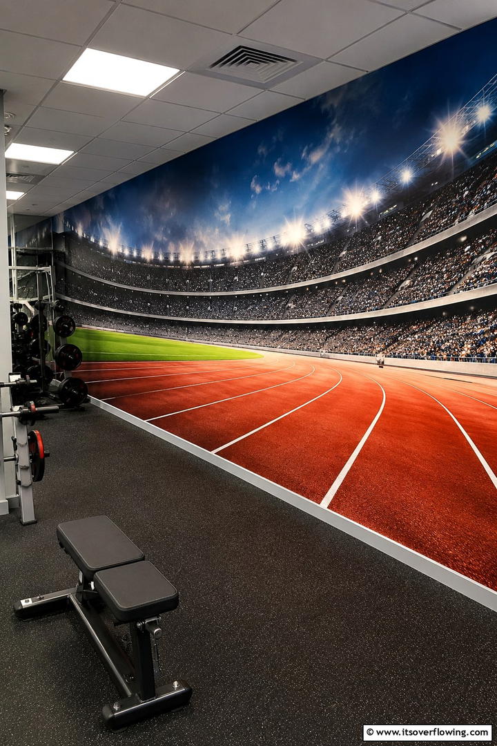 Sports Arenas and Stadiums - 20 Gym Murals to Inspire Your Workout Space