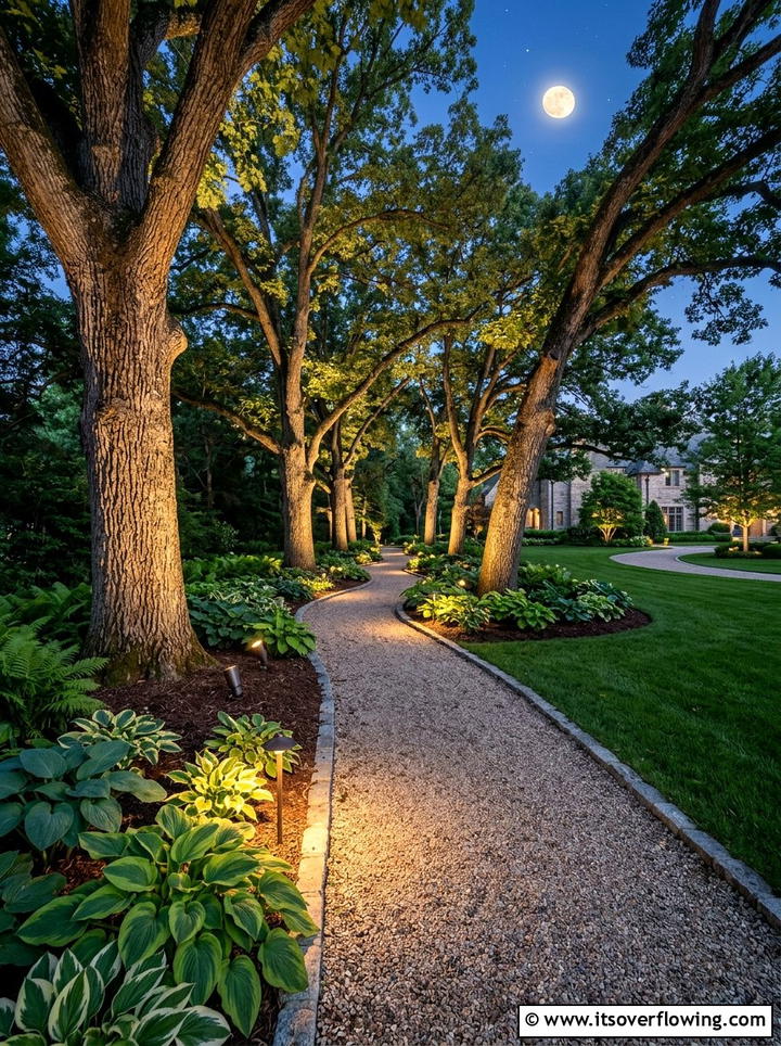 Spotlighting for garden trees - 25 garden ideas with pathway lights