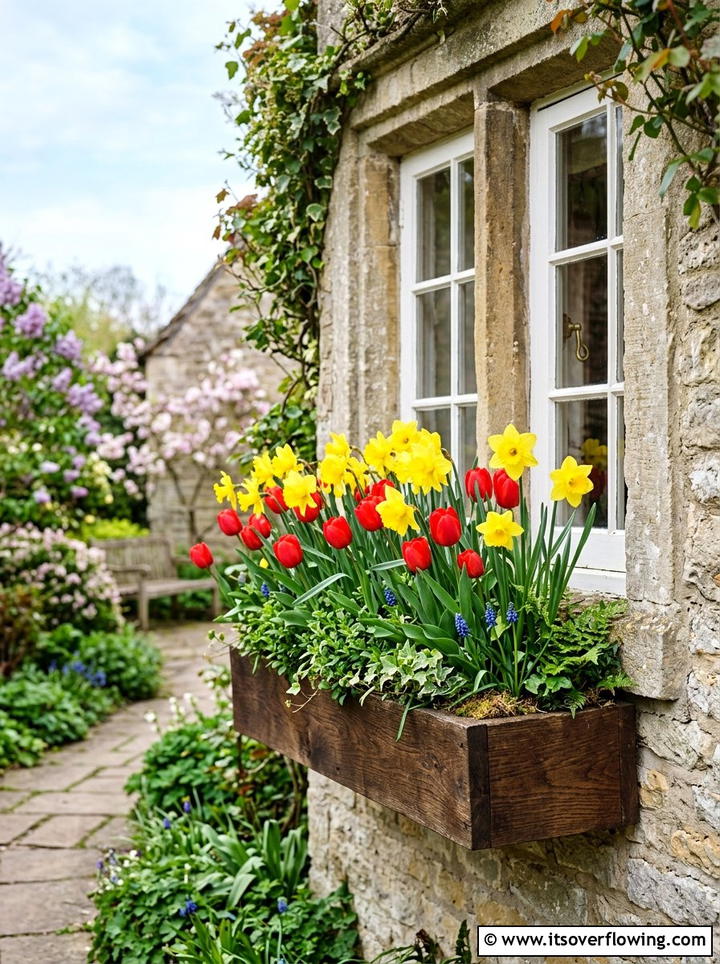 Spring Bulb Window Box - 25 garden ideas with window boxes