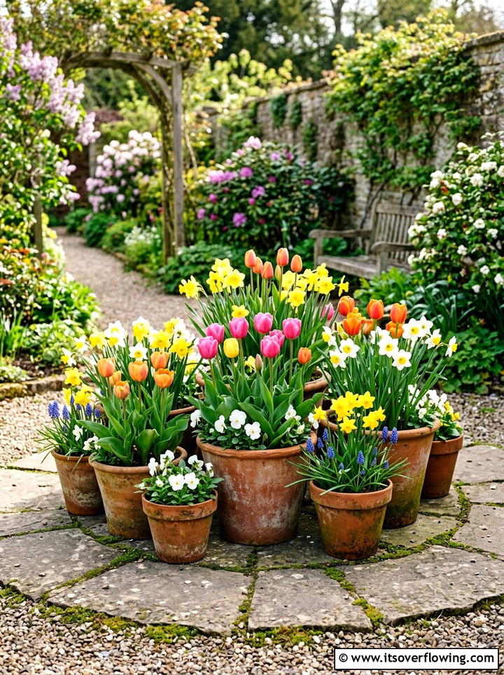 Spring Flower Container - 25 backyard decorating ideas with seasonal decor