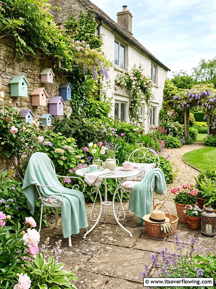 Spring Pastel Patio - 25 backyard decorating ideas with seasonal decor