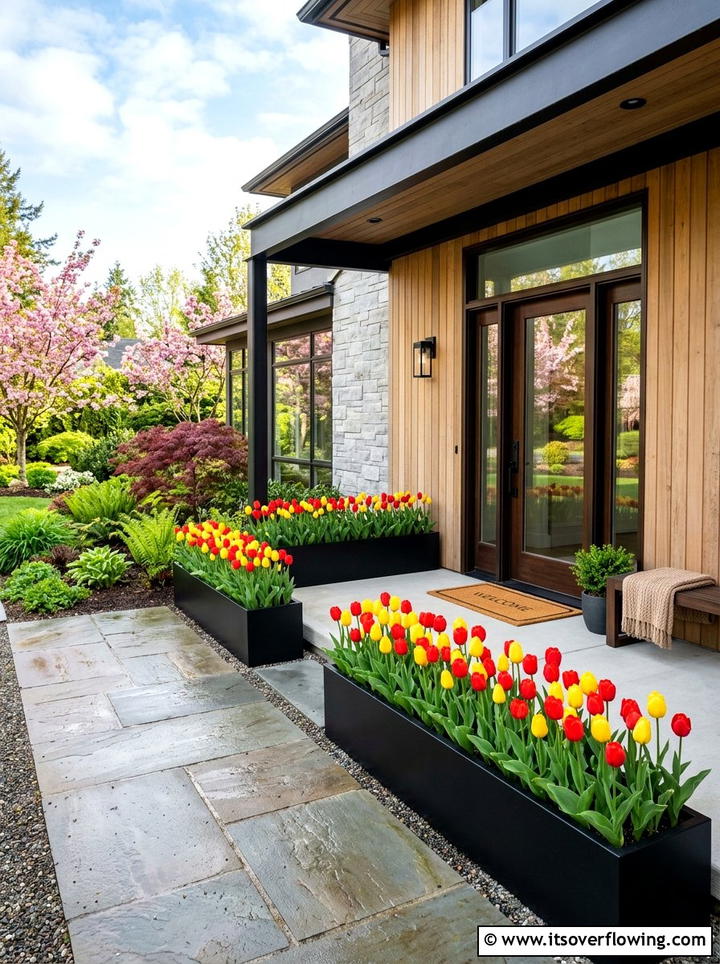 Spring Tulip Porch - 25 front porch decor ideas with florals