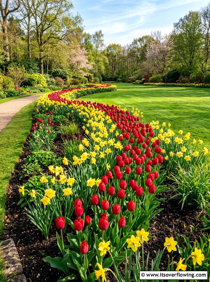 Spring bulb border - 25 garden design ideas with seasonal flowers