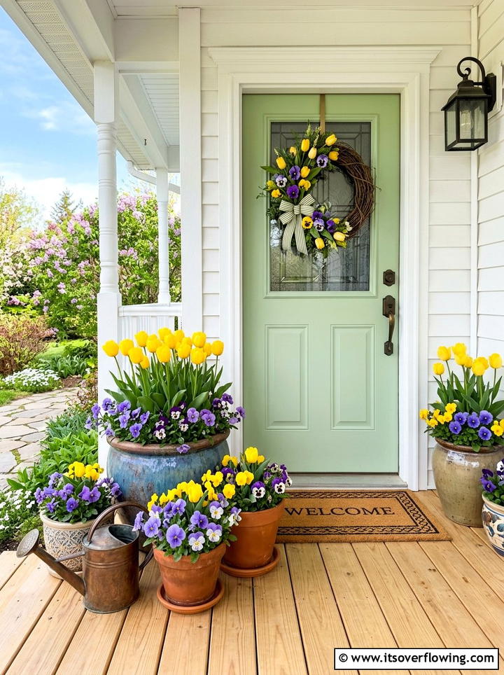 Spring flower pot - 25 front porch decor ideas with planters