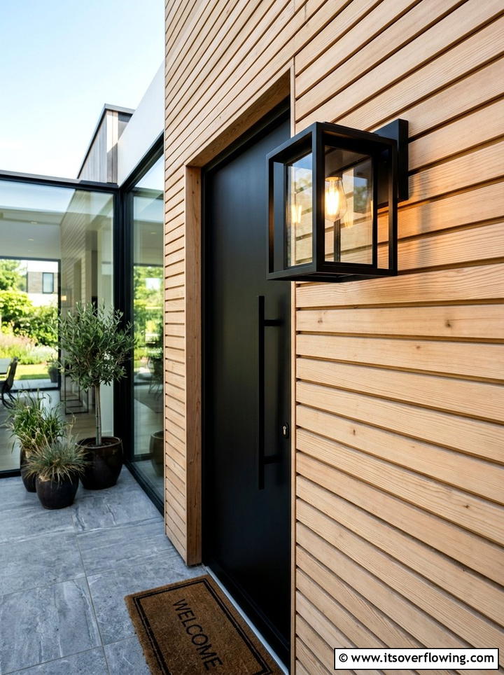Square Black Metal Porch Light - 25 front porch ideas with motion lights