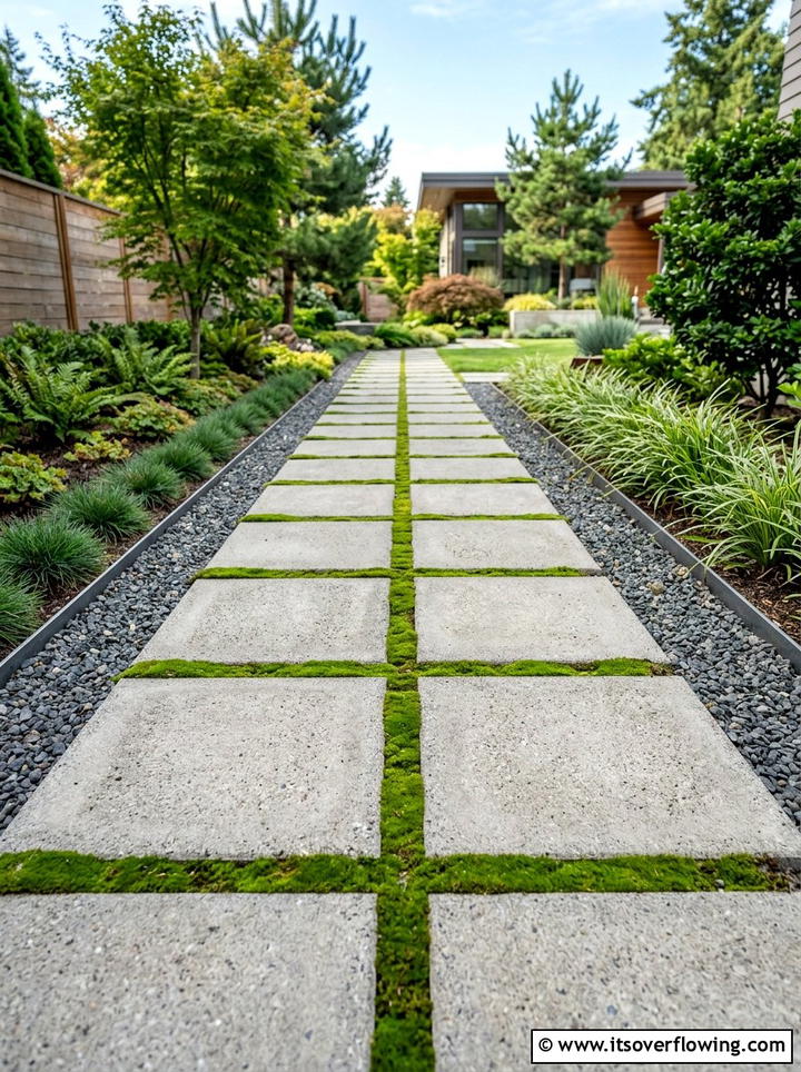 Square Concrete Stepping Stones - 25 garden ideas with stepping stones