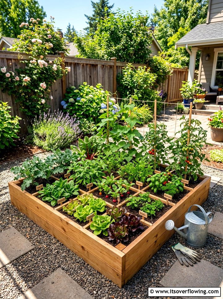 Square Foot Garden - 25 small garden ideas with edible garden