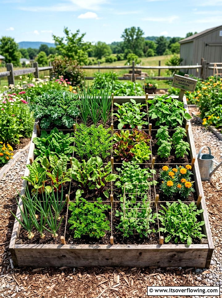 Square Foot Garden - 25 backyard ideas with vegetable garden