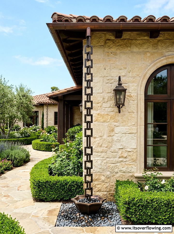 Square Link Rain Chain - 25 creative garden ideas with rain chains