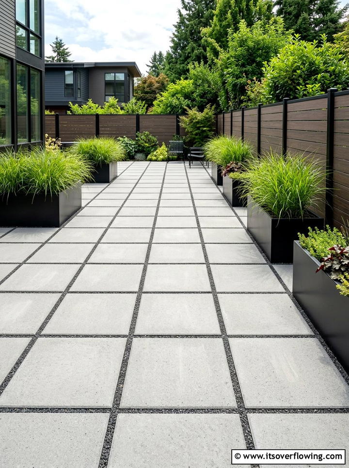 Square Paver Grid Layout - 25 small garden ideas with pavers