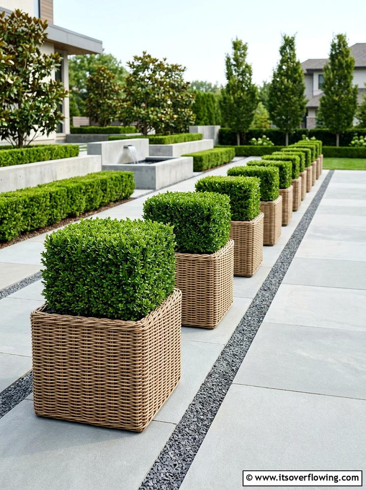 Square Wicker Garden - 25 recycled garden ideas with baskets