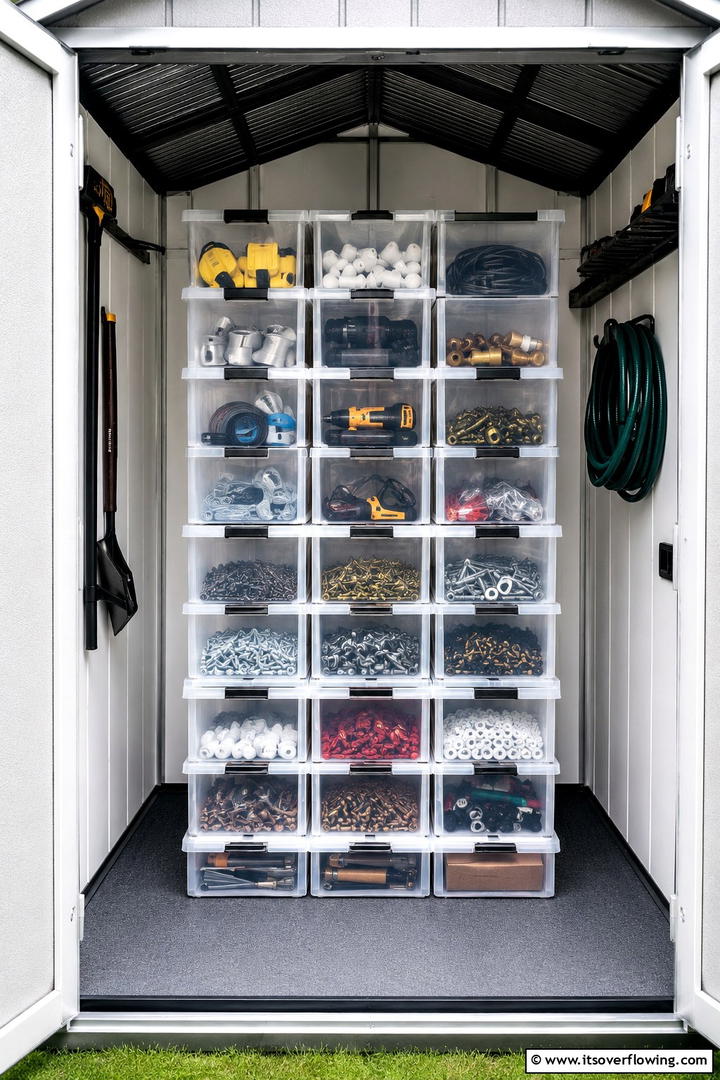 Stackable Organizers - 30 Shed Shelving Ideas for Optimal Storage Solutions