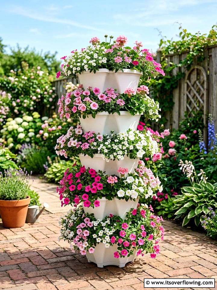 Stackable Plant Tower - 25 garden ideas with vertical gardens