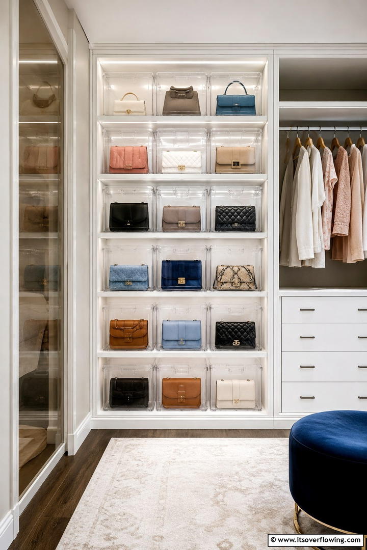 Stackable Purse Storage Bins - 30 Efficient Pots and Pans Storage Ideas for a Tidy Kitchen