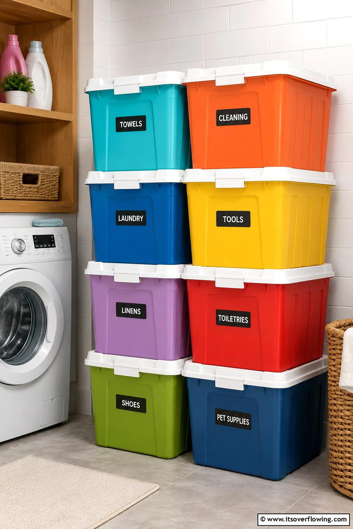 Stackable Storage Bins - 30 Tiny House Storage Ideas to Maximize Compact Living Spaces