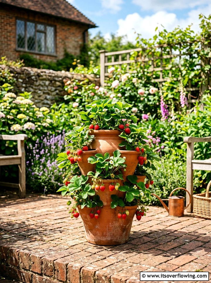 Stackable Strawberry Pot - 25 creative garden ideas with container vegetables