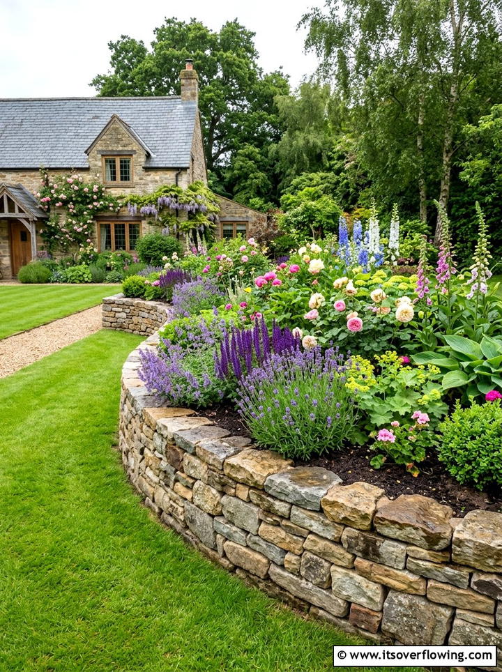 Stacked Stone Raised Bed - 25 small garden ideas with raised beds