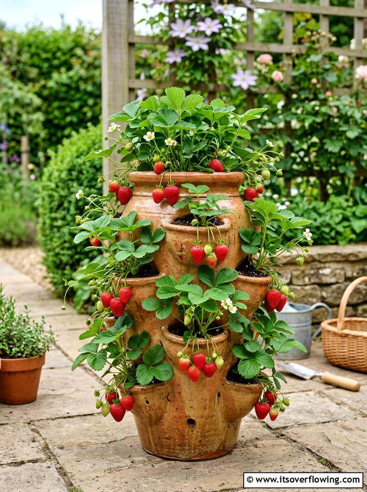 Stacked Strawberry Pot - 25 garden ideas with pots