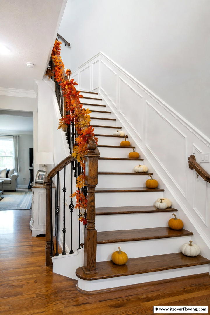 Staircase Subtle Autumn Path - 50 Fall Decor Ideas for A Cozy Seasonal Refresh at Home