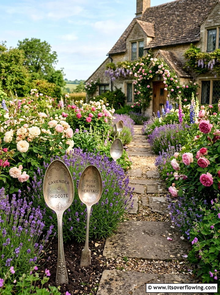 Stamped Silverware Markers - 25 recycled garden ideas with garden markers
