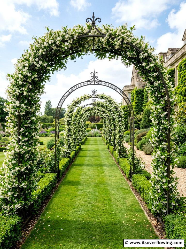 Star Jasmine Walkway - 25 creative garden ideas with trellis tunnel