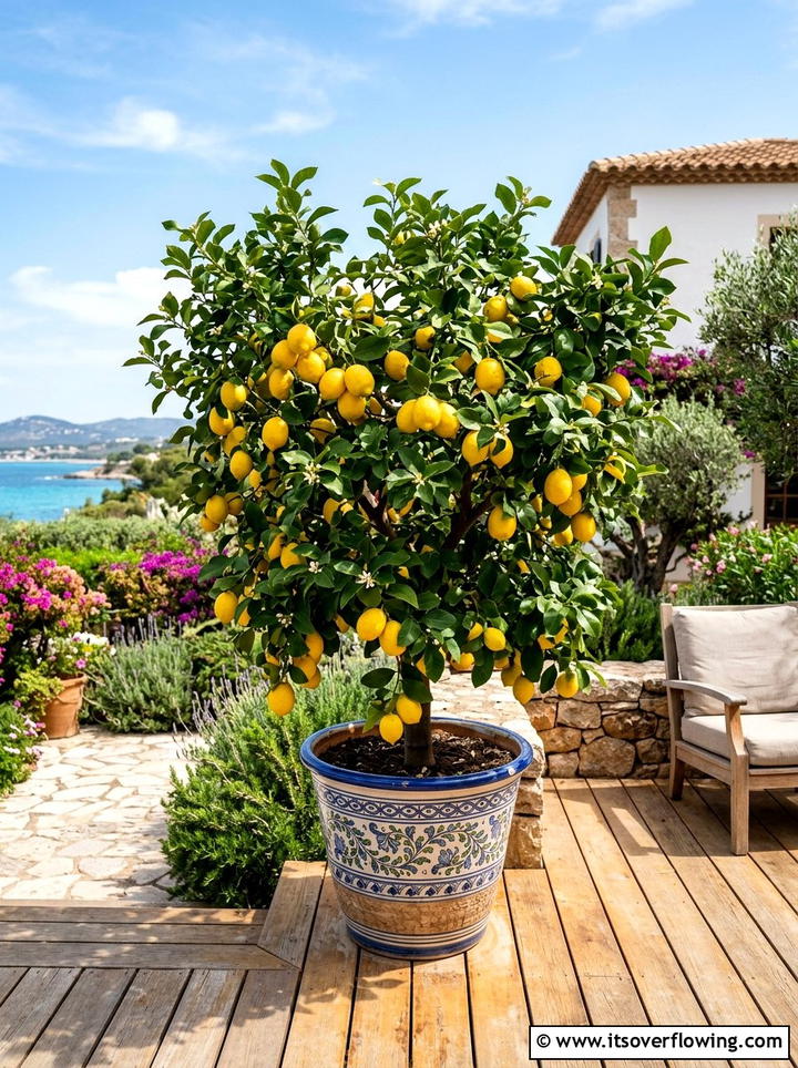 Statement Citrus Tree - 25 backyard ideas with container garden