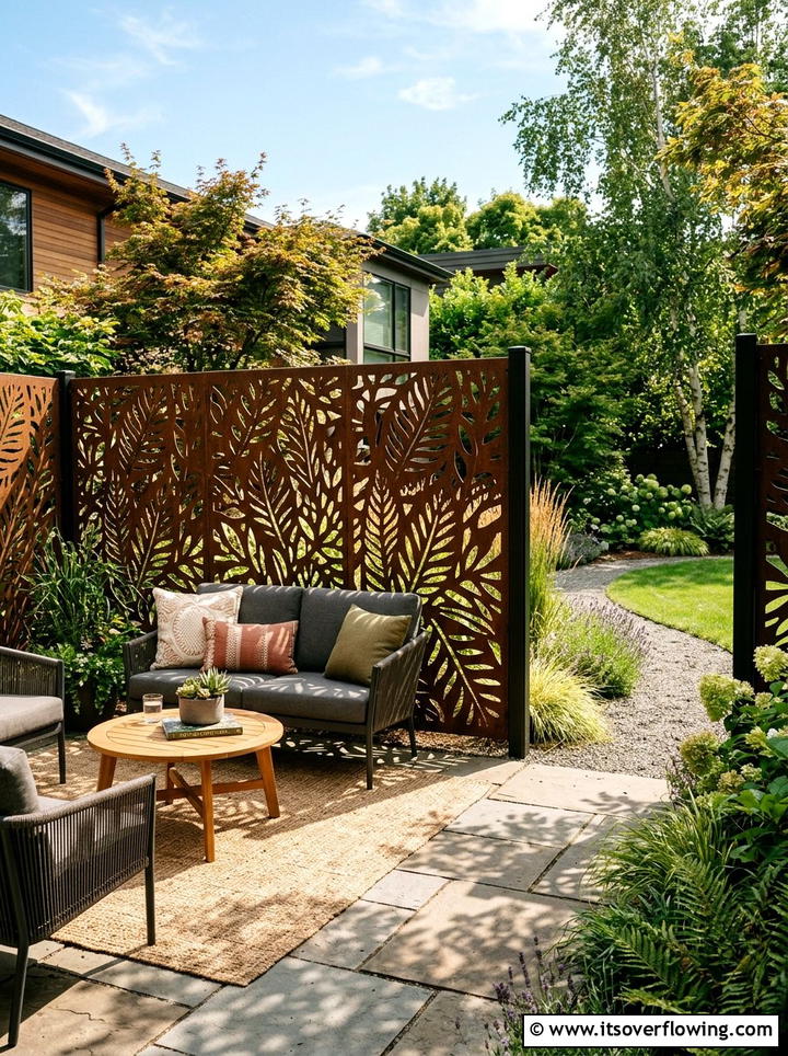 Steel Garden Privacy Screen - 25 garden decor ideas with metal art