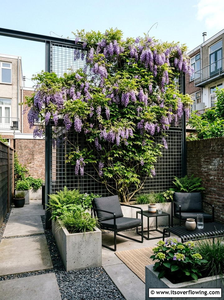 Steel Mesh Greenery - 25 backyard ideas with living wall